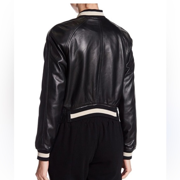 Lamarque Selby Black Leather Bomber Full Zip Moto Jacket S - Picture 3 of 8